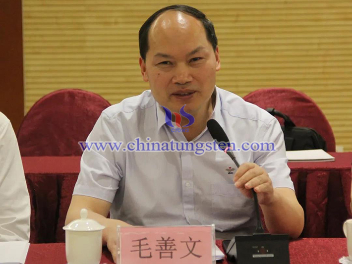 中國鎢業(yè)協(xié)會主席團主席、株洲硬質(zhì)合金集團有限公司總經(jīng)理毛善文