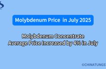 Molybdenum Concentrate Average Price Increased by 4% in July