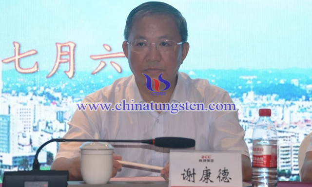 中國鎢業(yè)協(xié)會主席團主席、中鎢高新材料股份有限公司總經(jīng)理、黨委副書記謝康德講話 